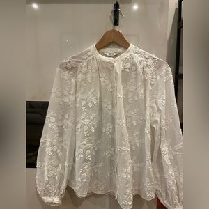 & Other Stories off-white blouse with textured flower detailing